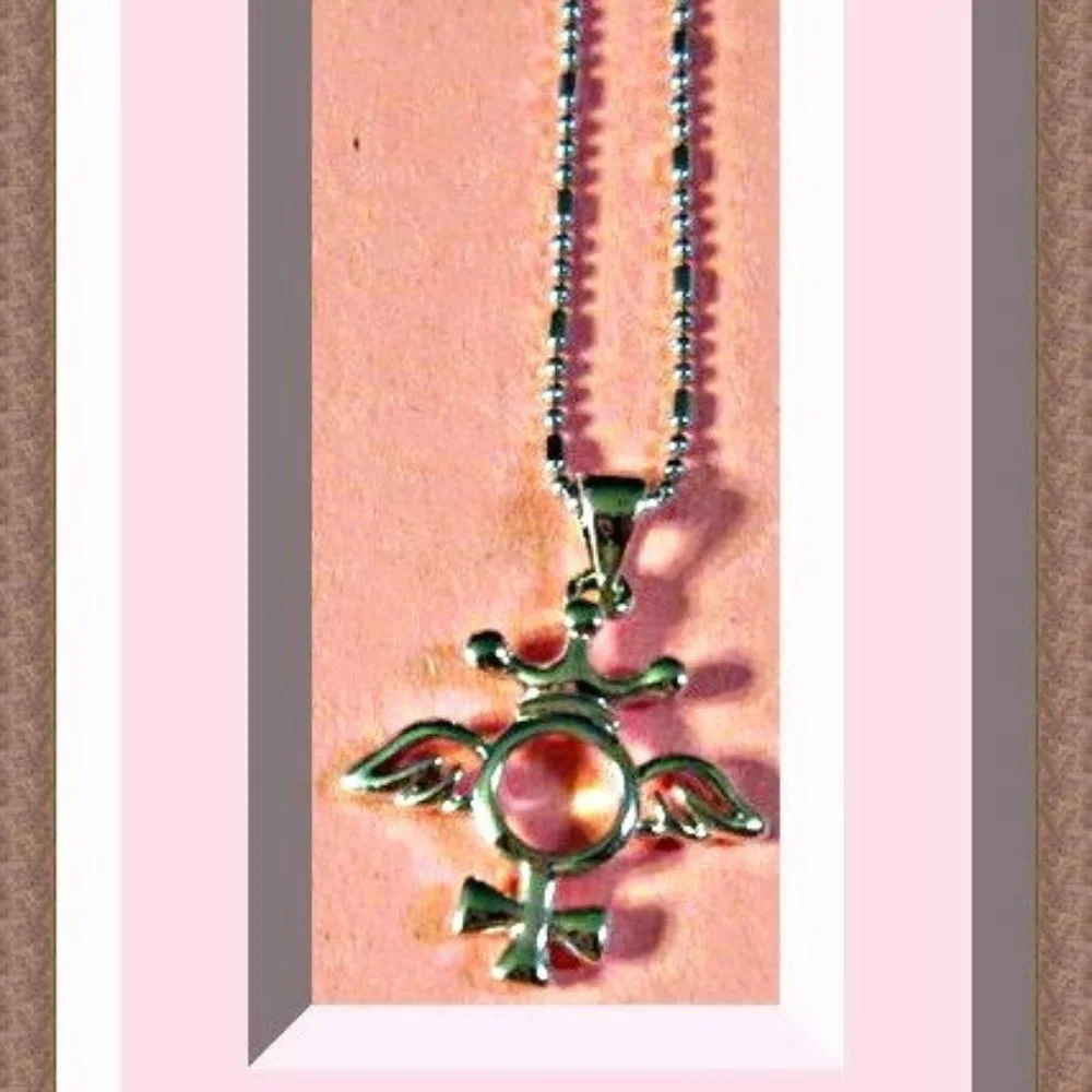 18KRP Necklace With Angel Wings Cross & Crown Designs